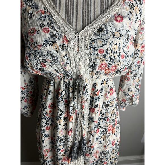 Coco Jaimeson SZ Medium Maxi Floral print w-lace Cottage Core - Picture 2 of 11